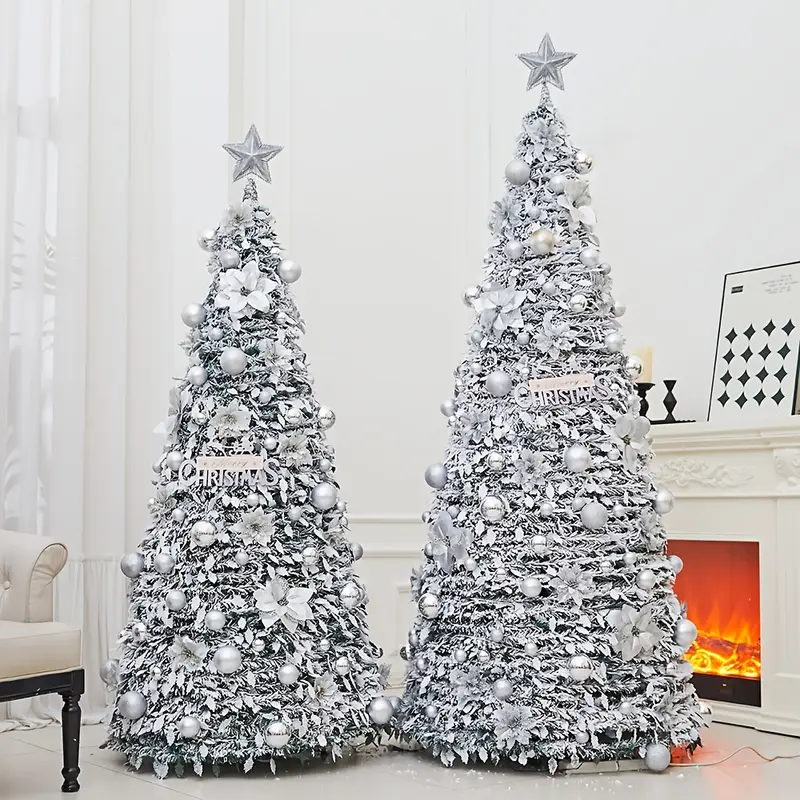 Albero di Natale Innevato Pieghevole – Senza Montaggio, Decorato e Pronto all’Uso 🎅🎅