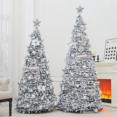 Albero di Natale Innevato Pieghevole – Senza Montaggio, Decorato e Pronto all’Uso 🎅🎅