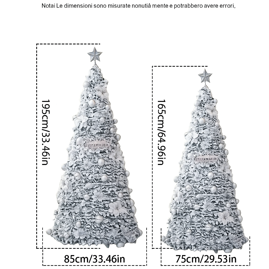 Albero di Natale Innevato Pieghevole – Senza Montaggio, Decorato e Pronto all’Uso 🎅🎅